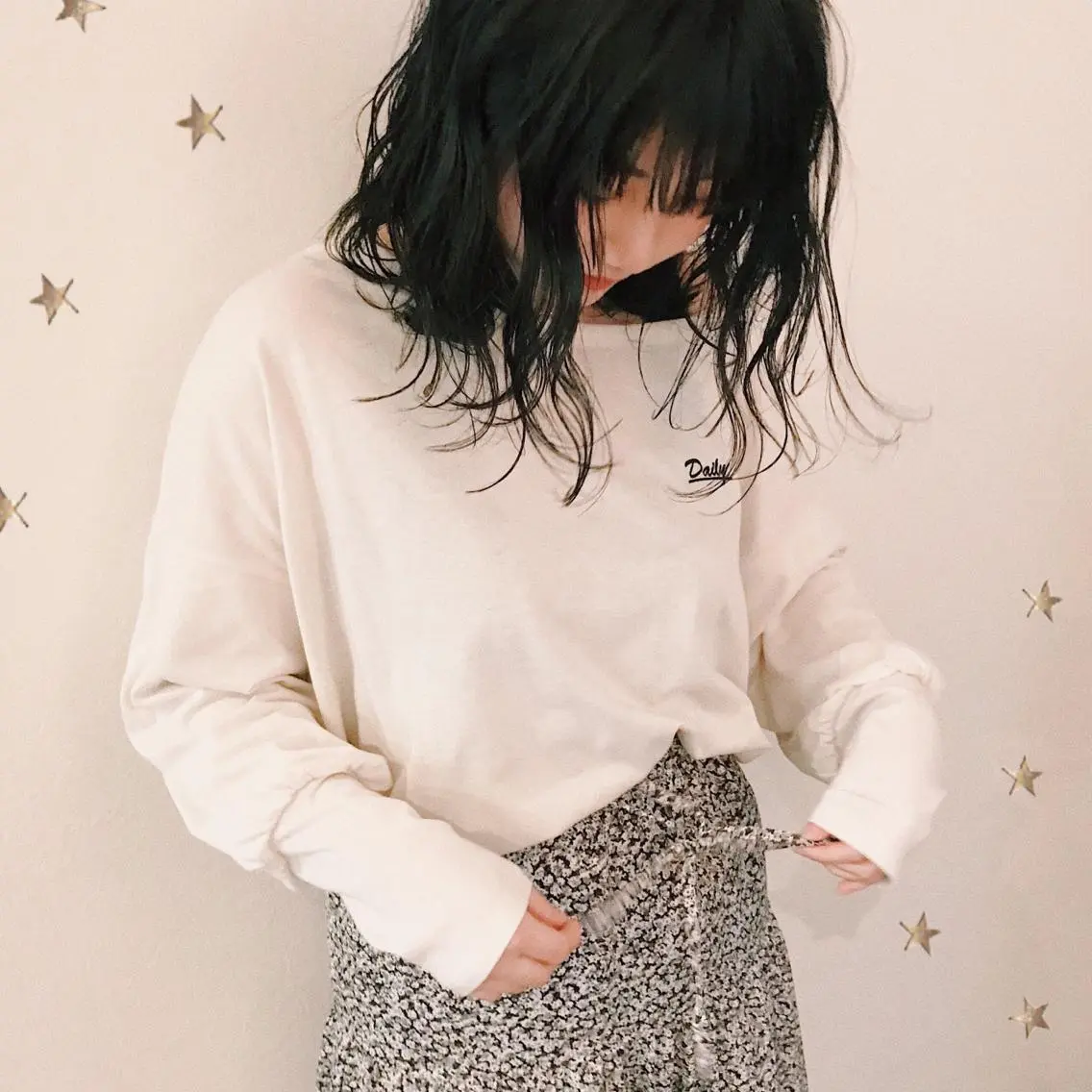 ミディアム カラー 市川 千夏のヘアスタイル