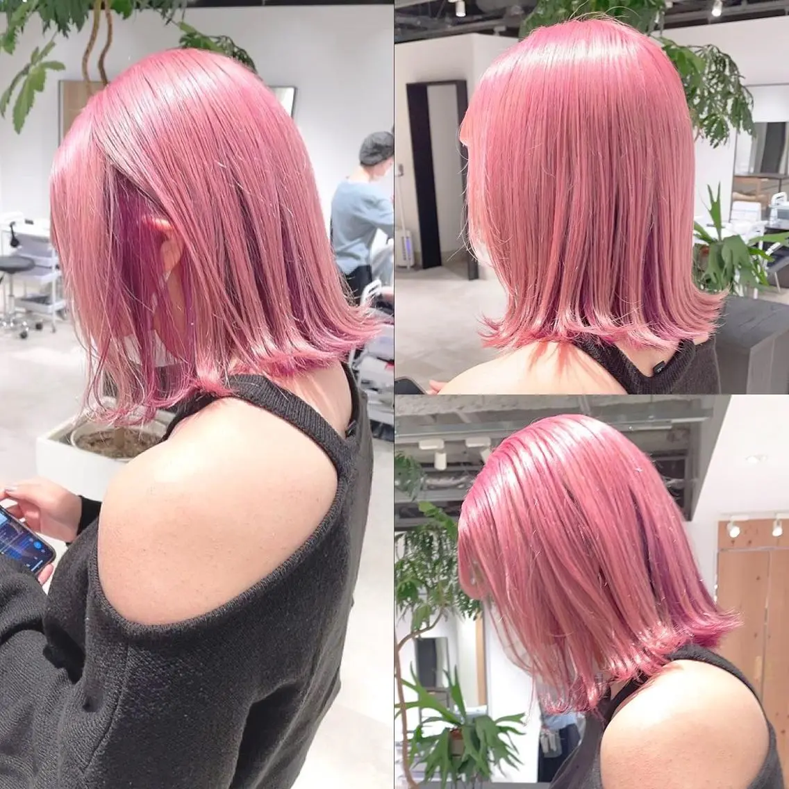 ショート カラー ブリーチ ピンクカラー シアーピンク ヘアカラー トリートメント 渋谷:インナーカラー ／🍒エリカ🍒のヘアスタイル