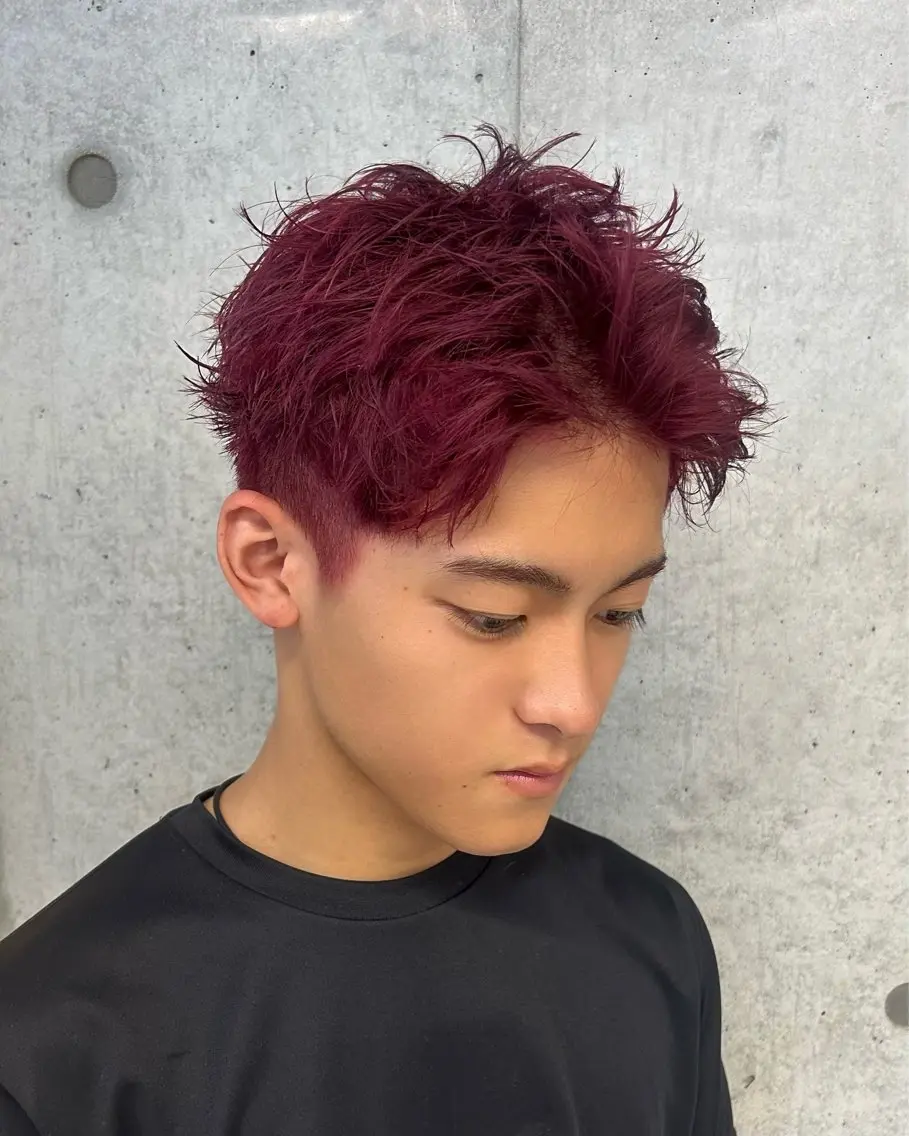 メンズ スパイキーショート ヘアカラー ❤️🔥Ai/メン ズカット❤️🔥のヘアスタイル