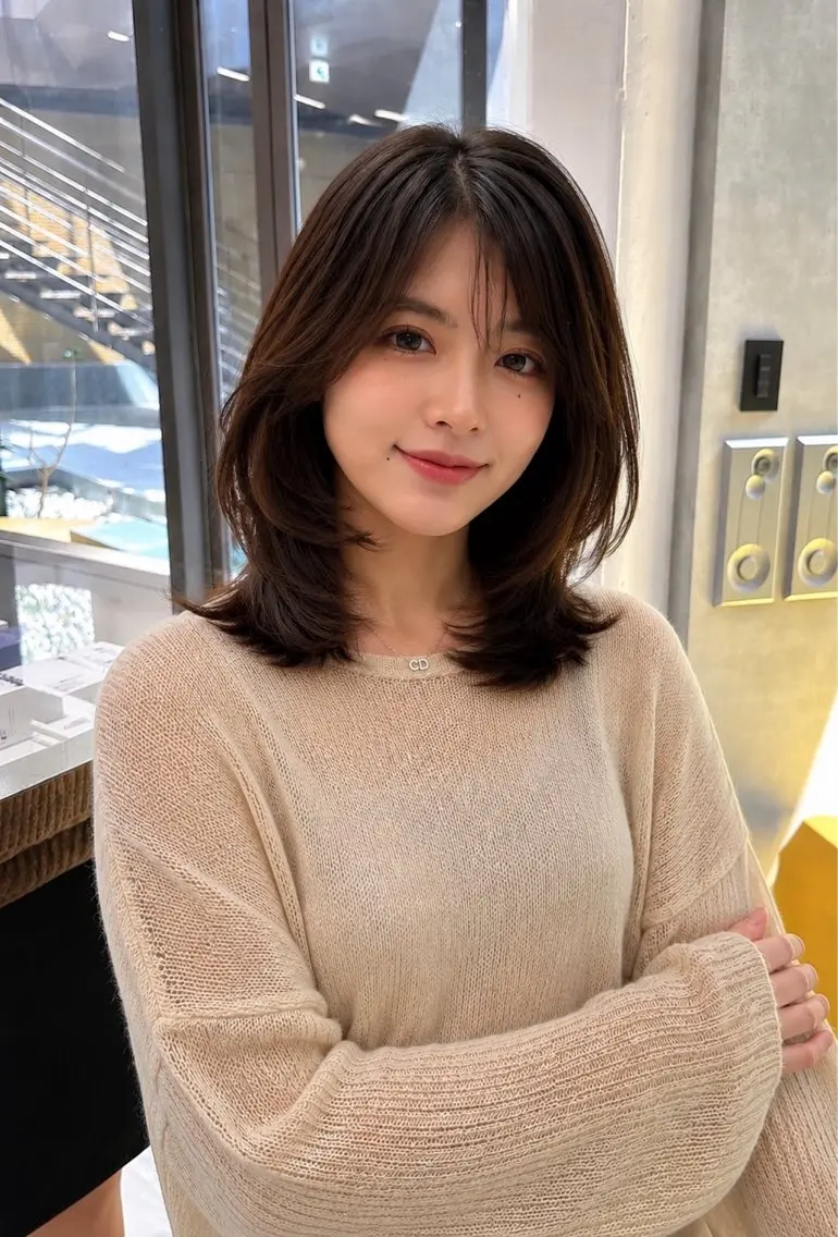 ミディアム 【レイヤーカット】 関根【コテ巻パーマ】のヘアスタイル