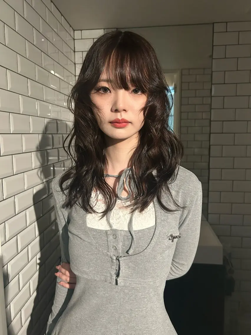 ミディアム ヘアアレンジ 顔周りカット レイヤーカット 似合わせ/透明感 カラー/ソウイチロウのヘアスタイル