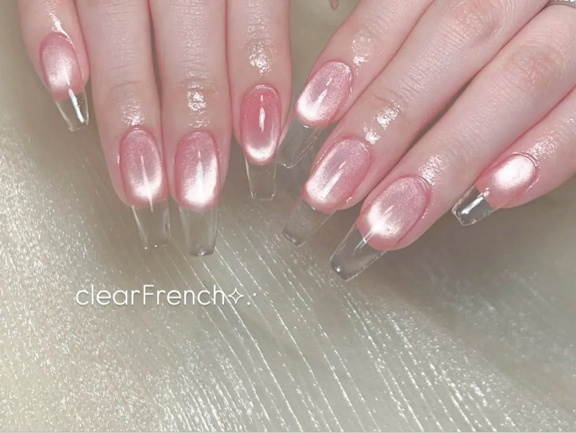 ネイル クリアネイル フレンチネイル Nail by EN 🪽Amiのネイルデザイン