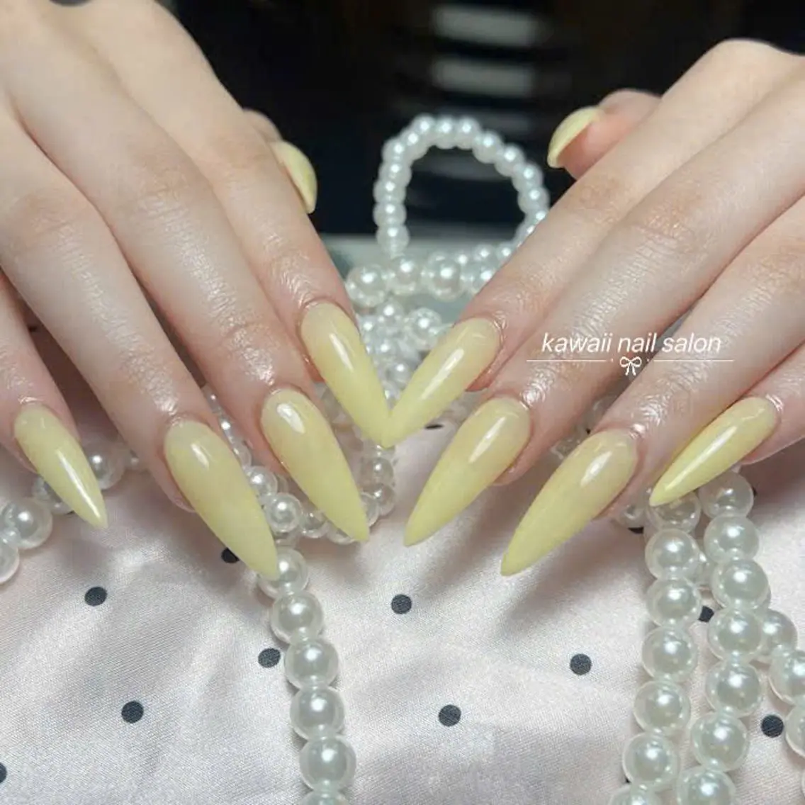 ネイル ドット フレンチネイル 韓国ネイル マグネットネイル オフィスネイル Kawaii Nail Salonのネイルデザイン