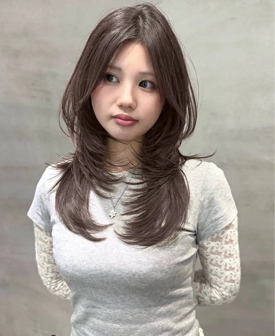 ロング yumeka♡レイヤ ーカット当日予約okのヘアスタイル