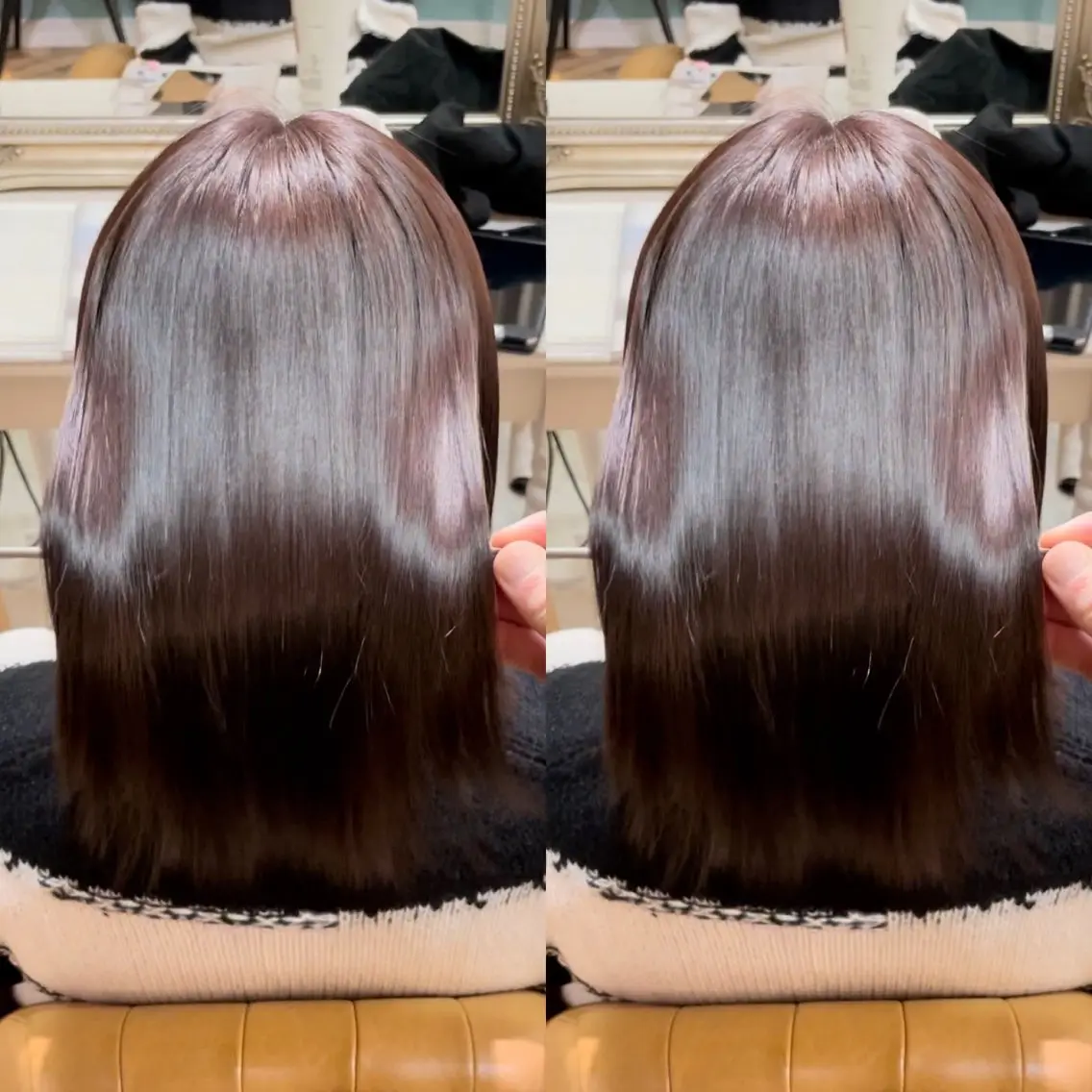ミディアム カット ヘアカラー 縮毛矯正 トリートメント 美髪縮毛矯正🩶 髪質改善/Shinaのヘアスタイル