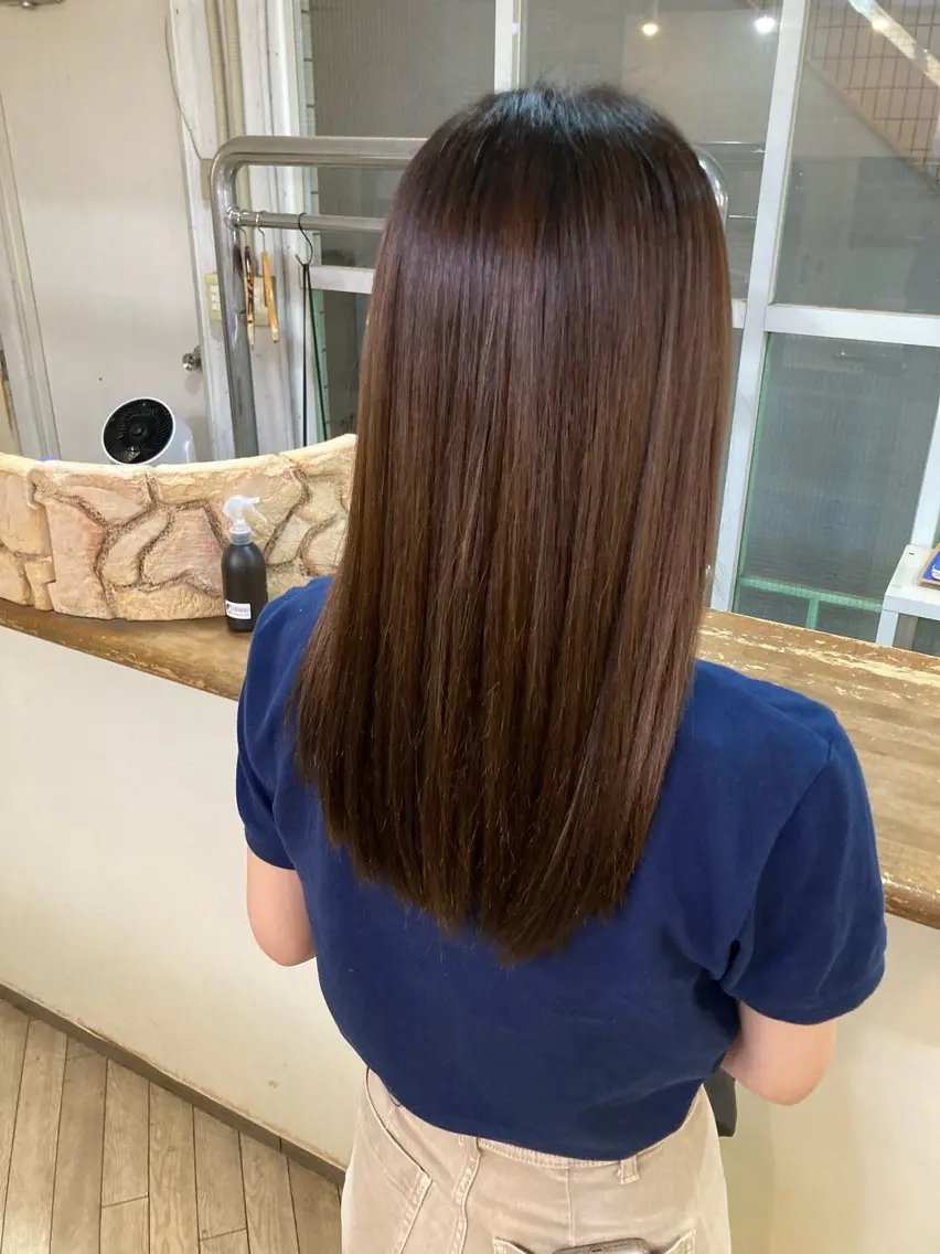 セミロング 縮毛矯正 ヘアーカスタム福原 縮毛矯正/髪質改善のヘアスタイル