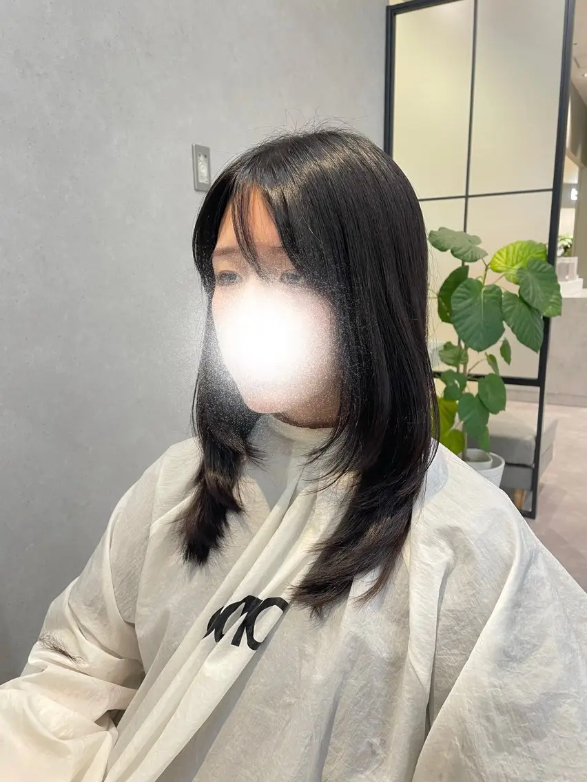 ミディアム 韓国風ヘア カット トリートメント 森 はるかのヘアスタイル
