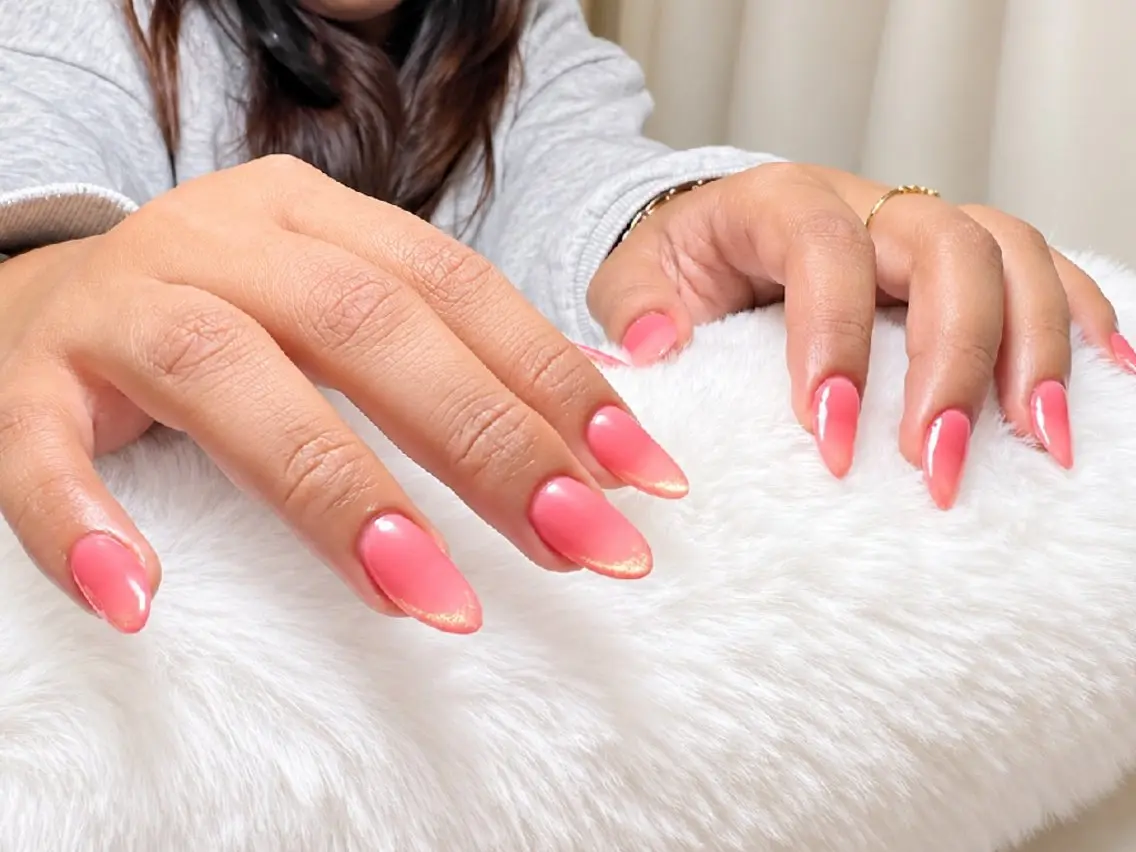 ネイル ジェルネイル ゴールド 韓国ネイル ピンク シンプルネイル ハンドネイル 高山ルコ(NAIL) 店長のネイルデザイン