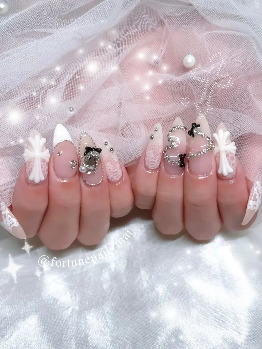ネイル レース ハンドネイル 🎀Mai 🎀のネイルデザイン