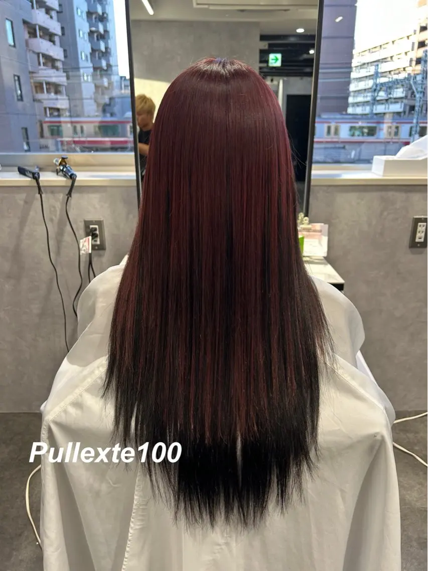 ロング カラー プルエクステ エクステ ヘアカラー エクステ プルエクステ/インナ ーカラー🦊はるなのヘアスタイル