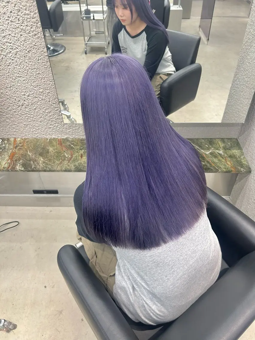ロング カラー ブリーチ ラベンダーカラー ✅ケアブリーチ✅ トヨオカ ノブヒデのヘアスタイル