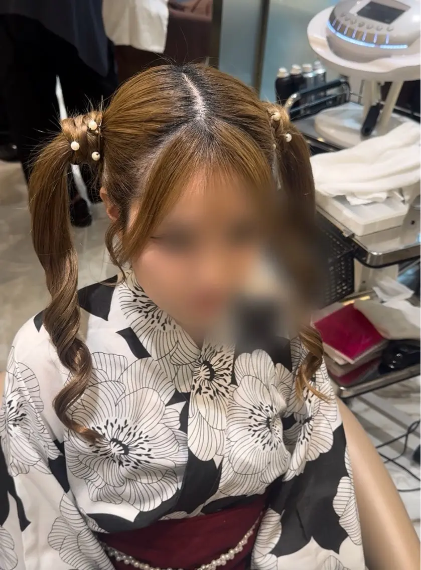 ロング ヘアアレンジ ヘアセット 清楚ギャルの女王👑 めい🩶🩶のヘアスタイル