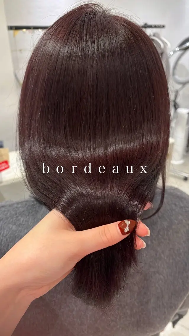 ミディアム カラー ボルドーカラー hair shioのヘアスタイル