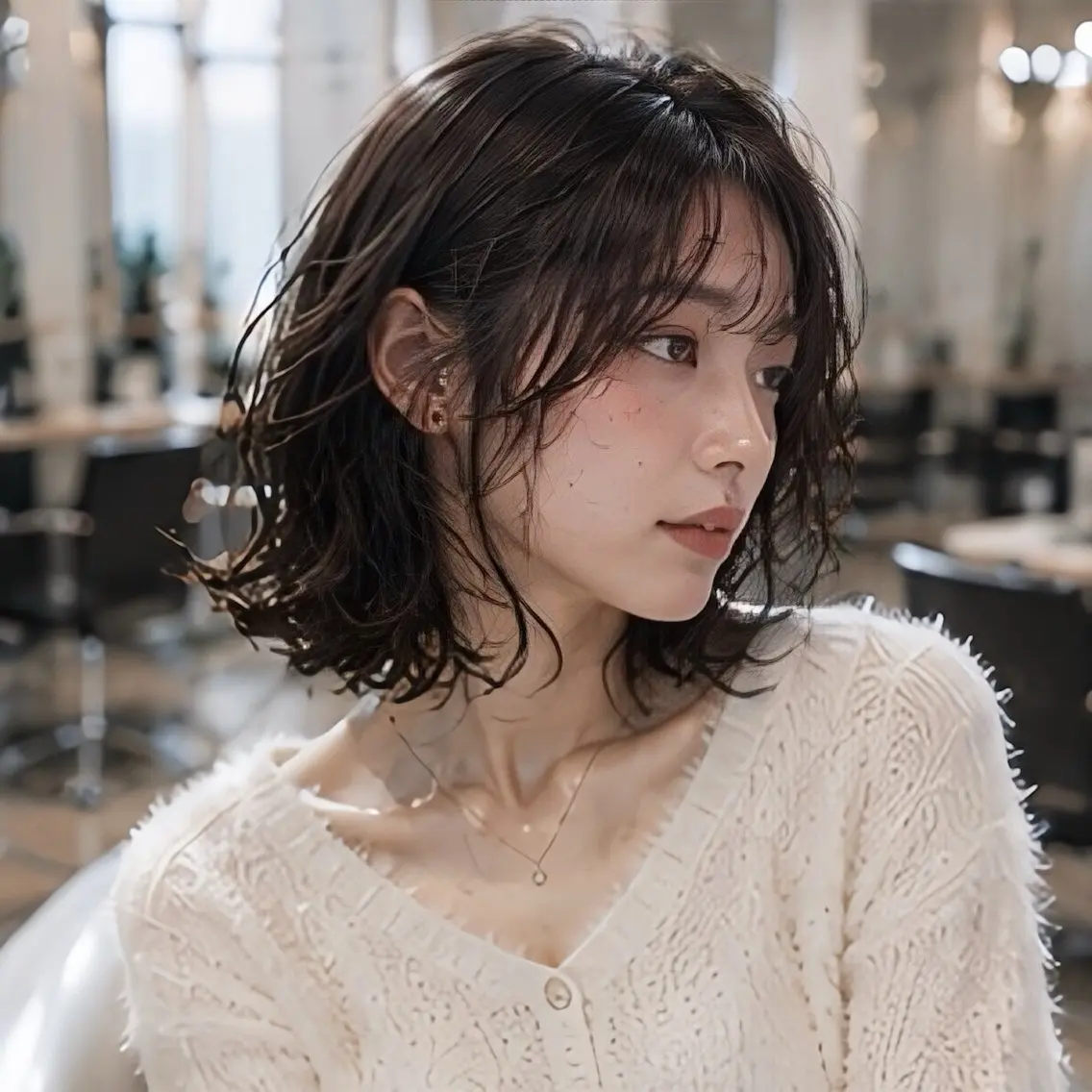 ミディアム カット 池袋/前髪/顔周り 縮毛矯正/おばかんのヘアスタイル