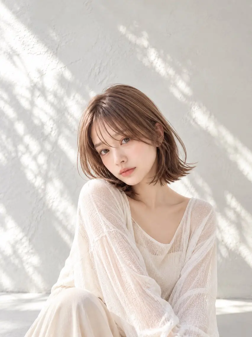 ショート カラー 透明感カラー ボブ 外ハネヘア カット ヘアカラー トリートメント ショート/レイヤー /ボブ/中村莞太朗のヘアスタイル