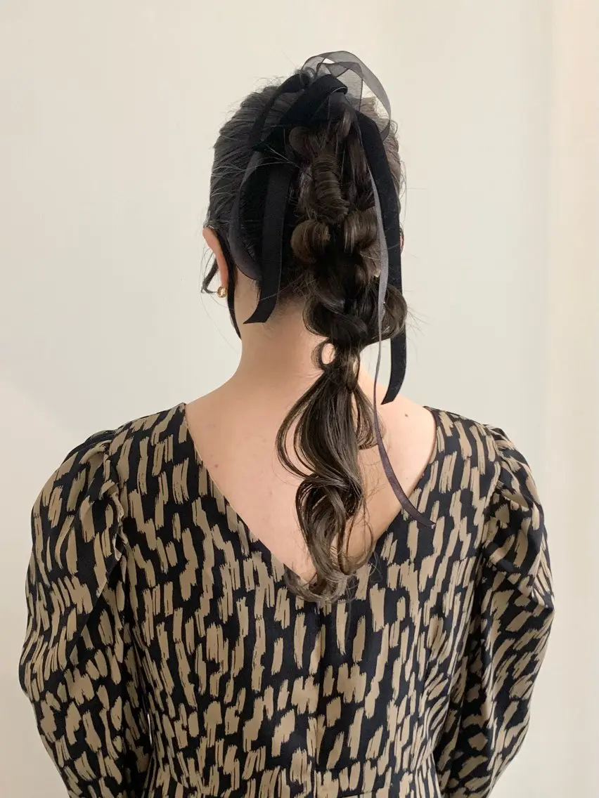 セミロング ヘアアレンジ ヘアセット 落合希 Olivebeigeのヘアスタイル