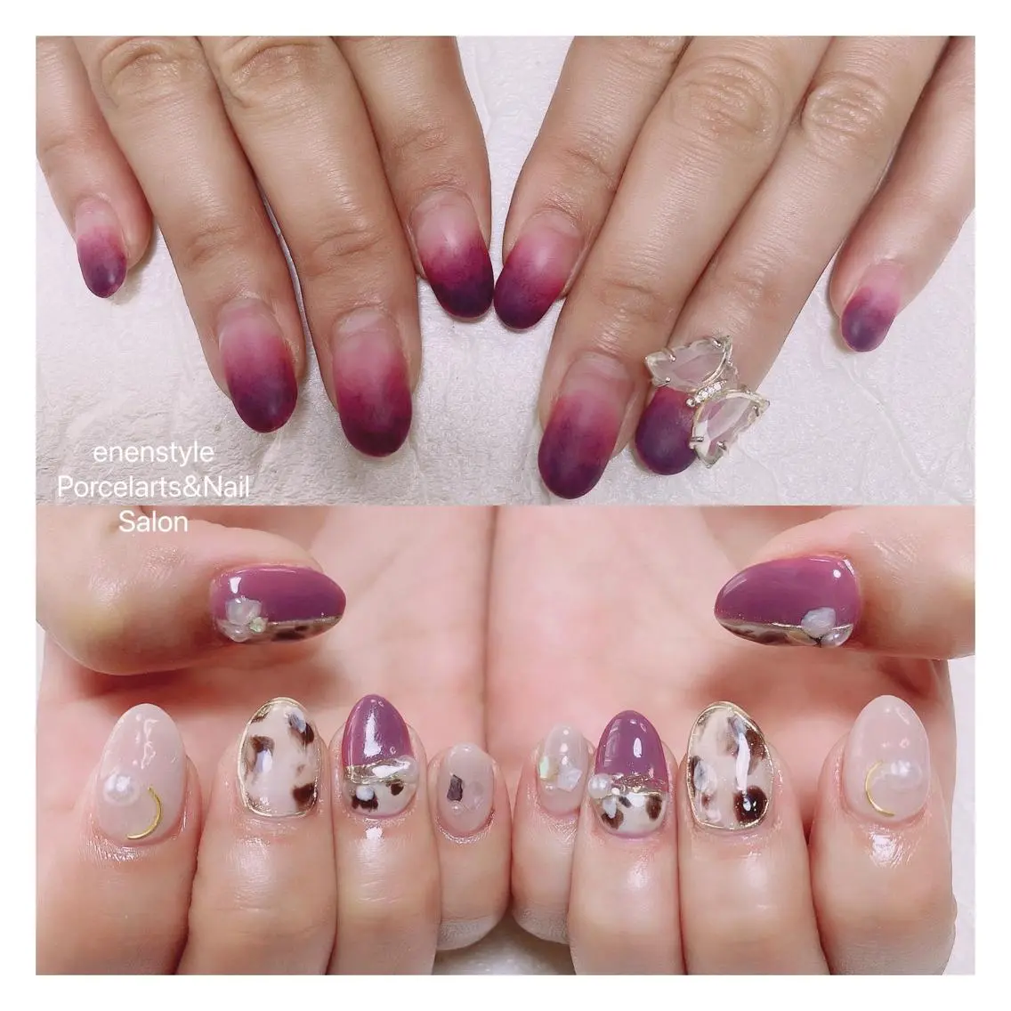 ミディアム ネイル ハンドネイル 🐾enen style 🐾のネイルデザイン