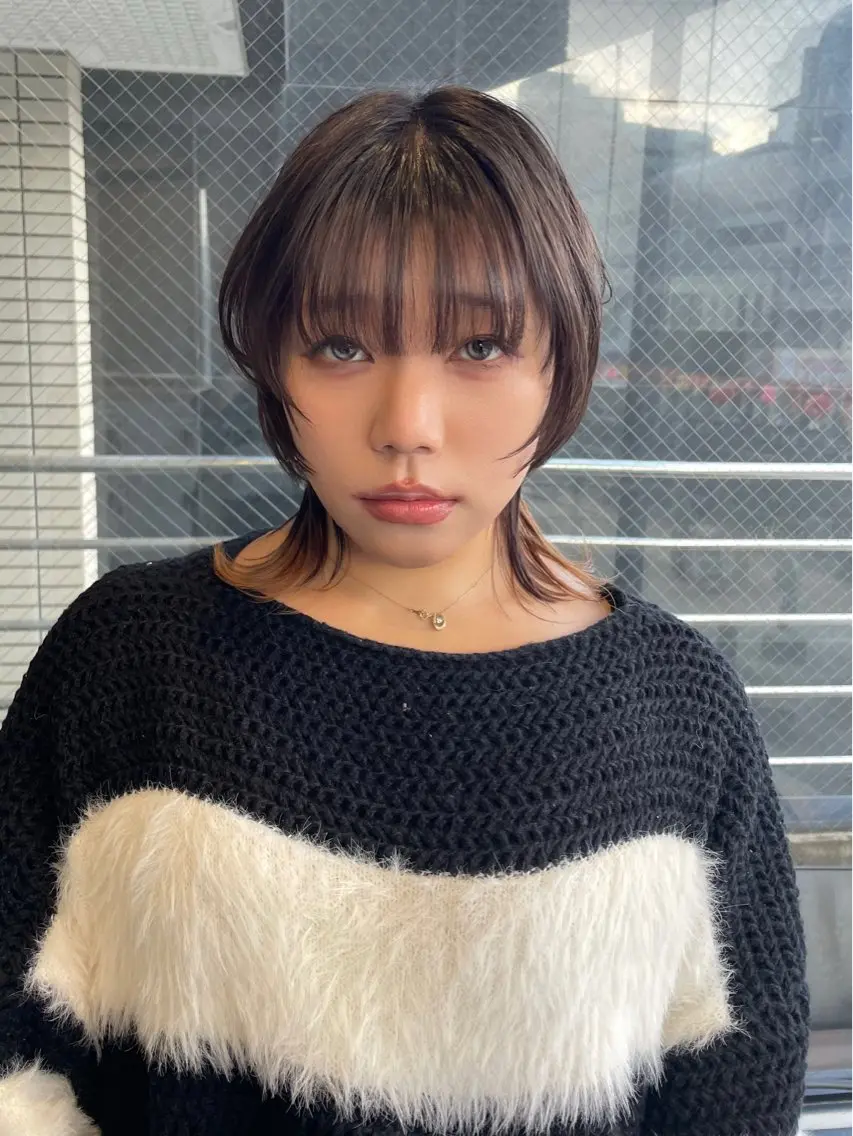 ミディアム ウルフカット カット ヘアカラー トリートメント 山浦司颯‪/ カラー/レイヤーのヘアスタイル