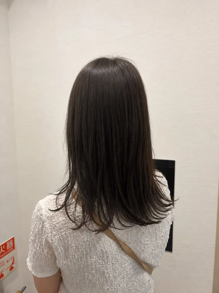 セミロング ヘアアレンジ ヘアカラー Haruna /ブリーチなしカラーのヘアスタイル