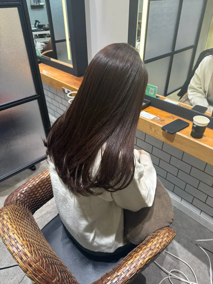 ロング カラー カット ヘアカラー トリートメント 暖色カラー🤎Red Neo meiのヘアスタイル