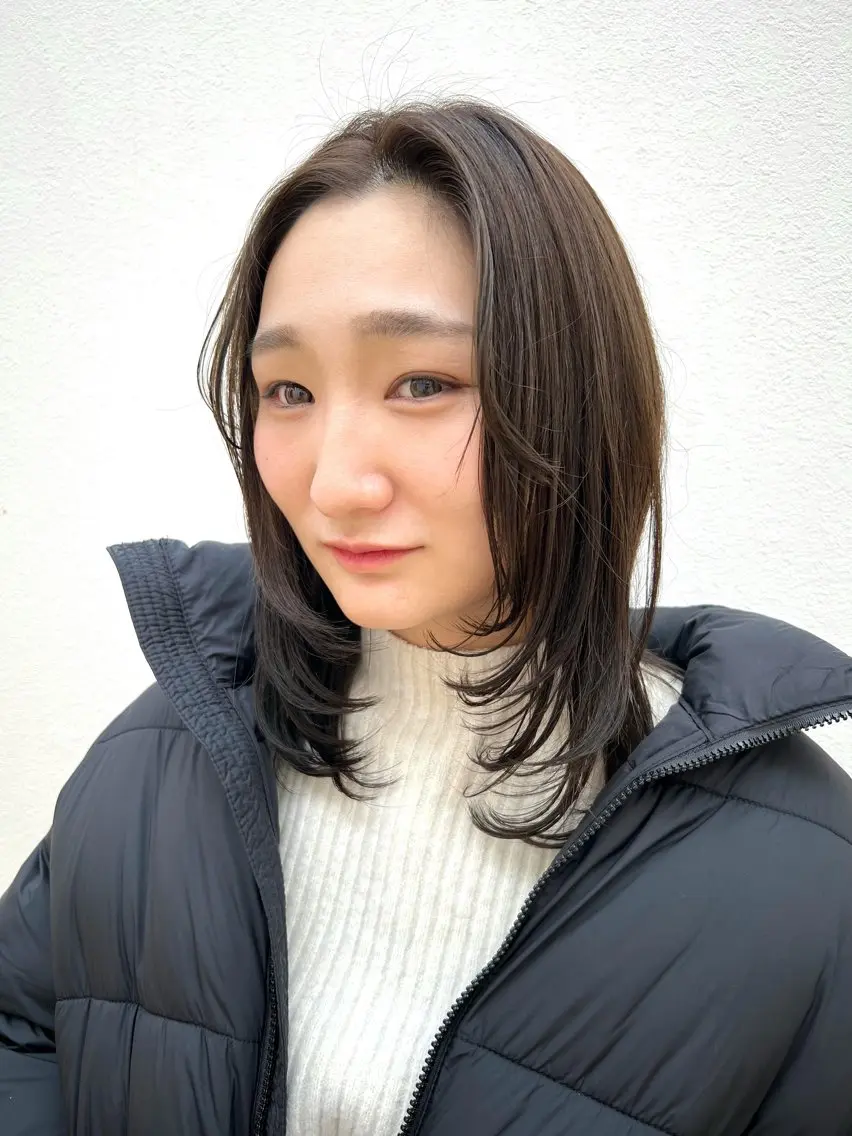 セミロング レイヤーカット たけなか ゆいのヘアスタイル