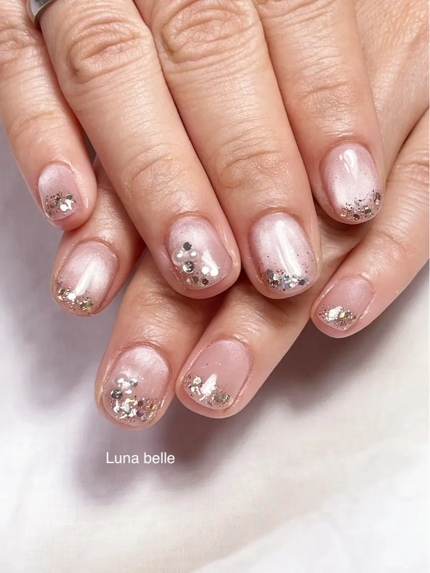 ネイル ラメ(グリッター) マグネットネイル ハンドネイル LUNA BELLEのネイルデザイン