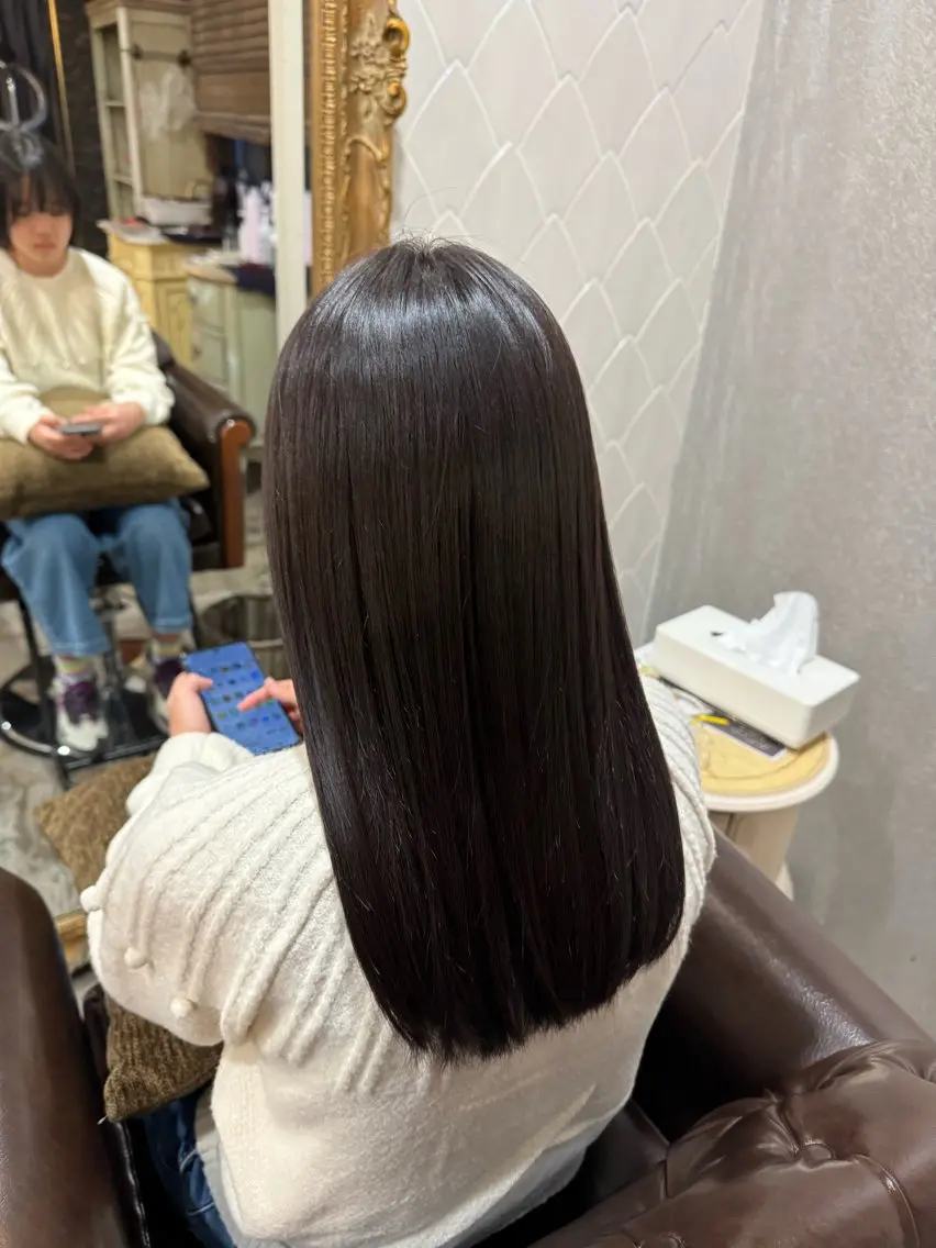AQUAダメージレス縮毛矯正（シャンプー、カット、ブロー込み）の写真