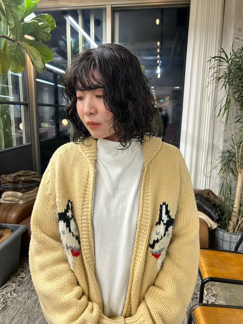 ミディアム カラー パーマ ミディアムパーマ maho/垢抜け カラーパーマのヘアスタイル