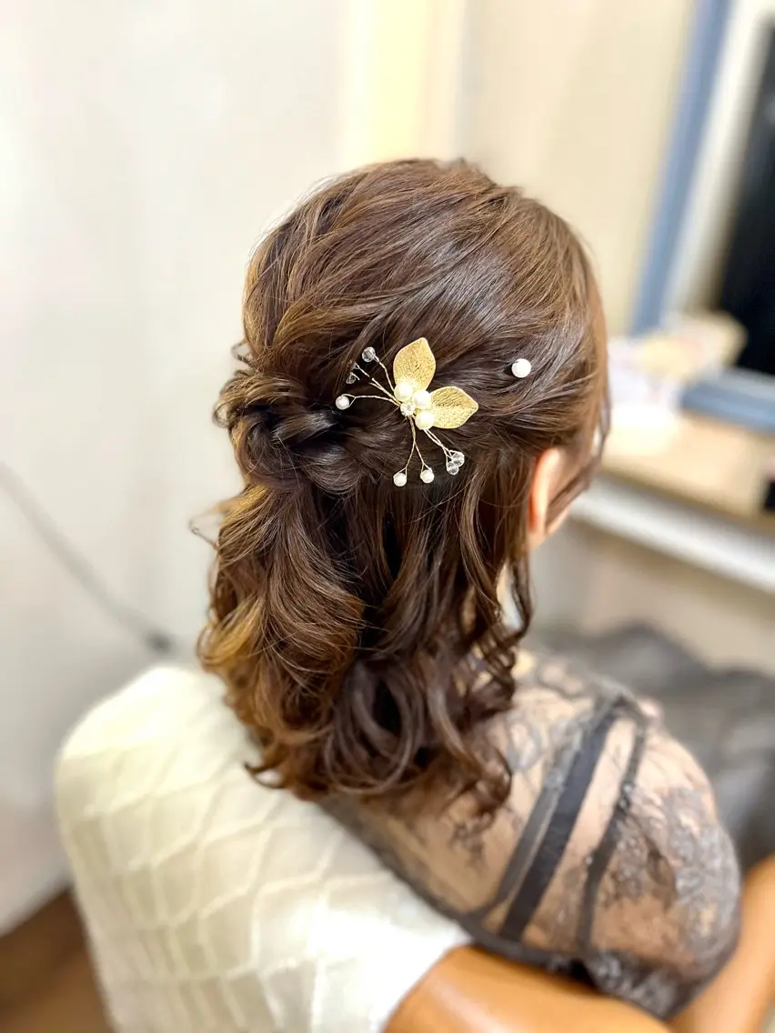 ヘアアレンジ ハーフアップ 似合わせヘアメイク 💐オダギリチアキのヘアスタイル
