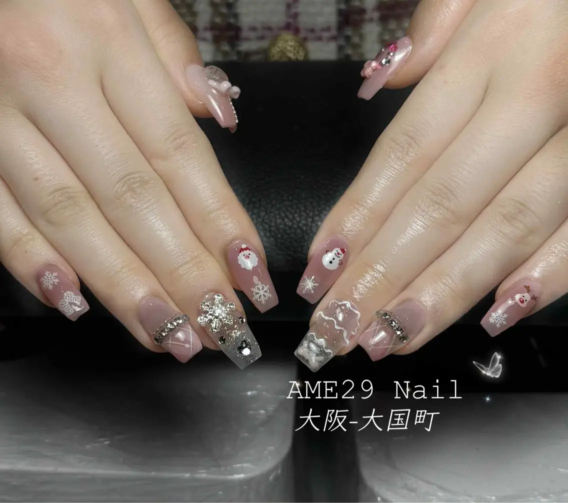 ネイル アートネイル ドット フラッシュネイル フレンチネイル グラデーション AME29 Nail ネイルサロンのネイルデザイン