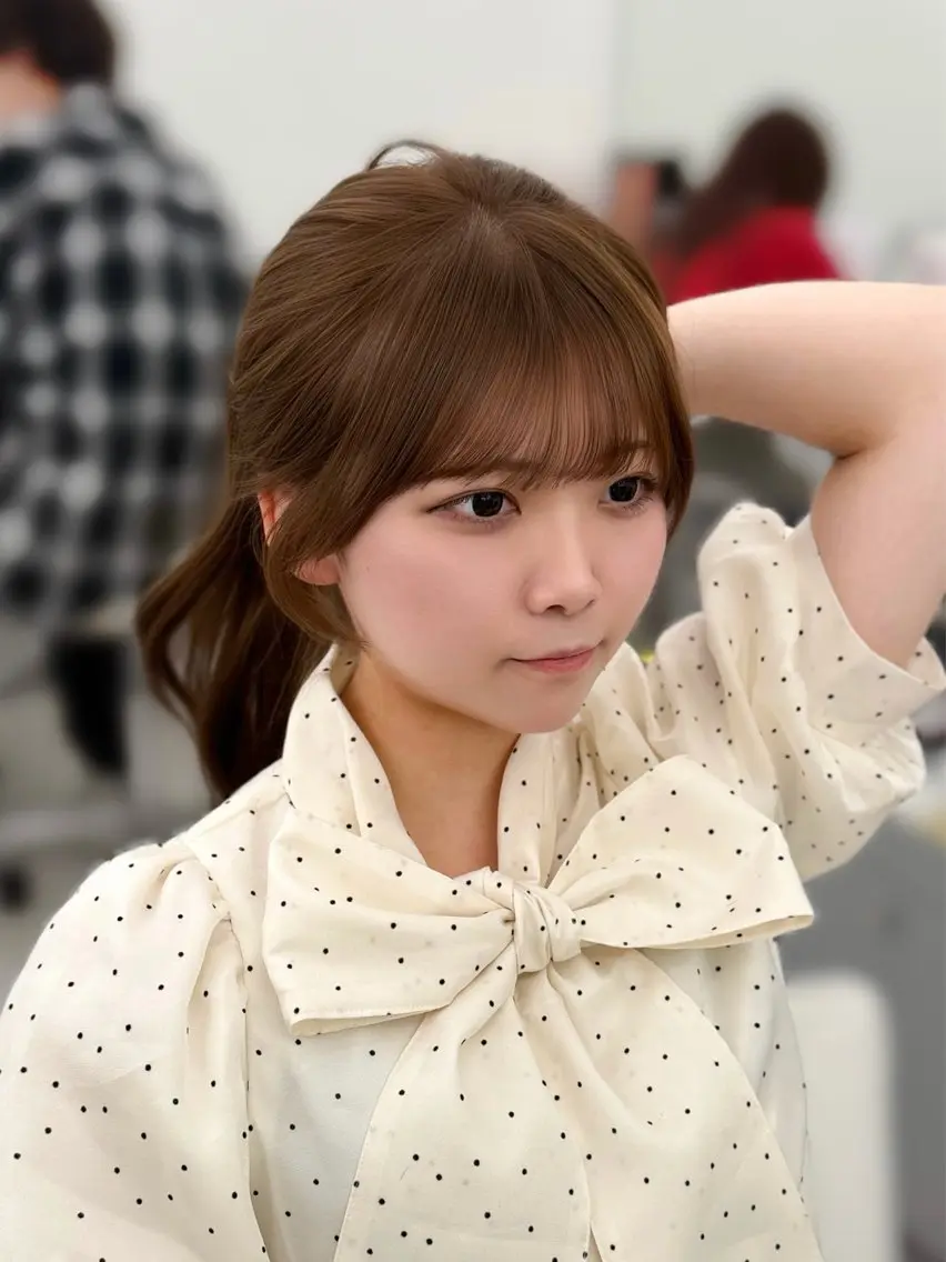 ロング レイヤーカット 小顔カット カット ヘアカラー トリートメント 韓国ヘア/顔周り ヘアセット/加藤優里のヘアスタイル