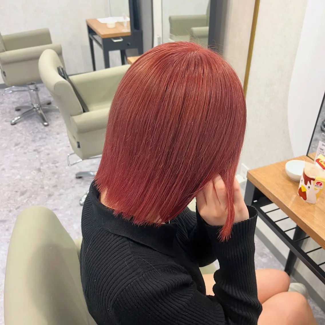 ミディアム ピンクブラウン カット ヘアカラー 新宿/ハイトーン/ シールエクステ 祐介のヘアスタイル