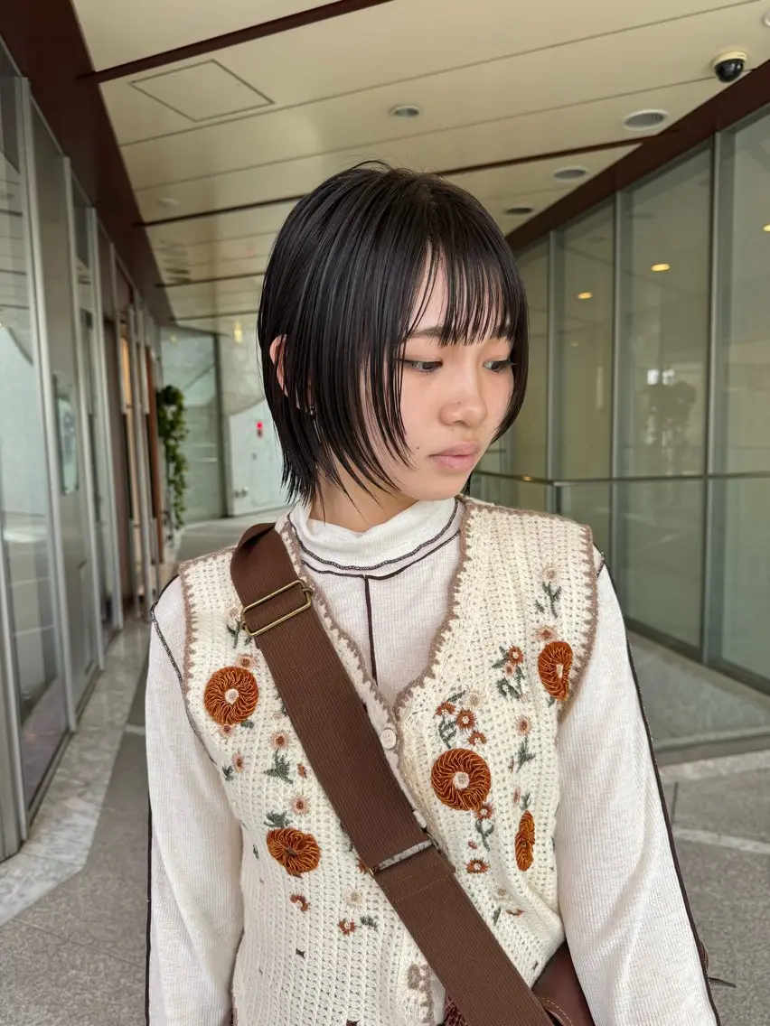 ショート カラー ボブレイヤー ボブ レイヤーカット 外ハネヘア カット ヘアカラー トリートメント 丁寧なカウンセリング 🌿KENTA🌿のヘアスタイル