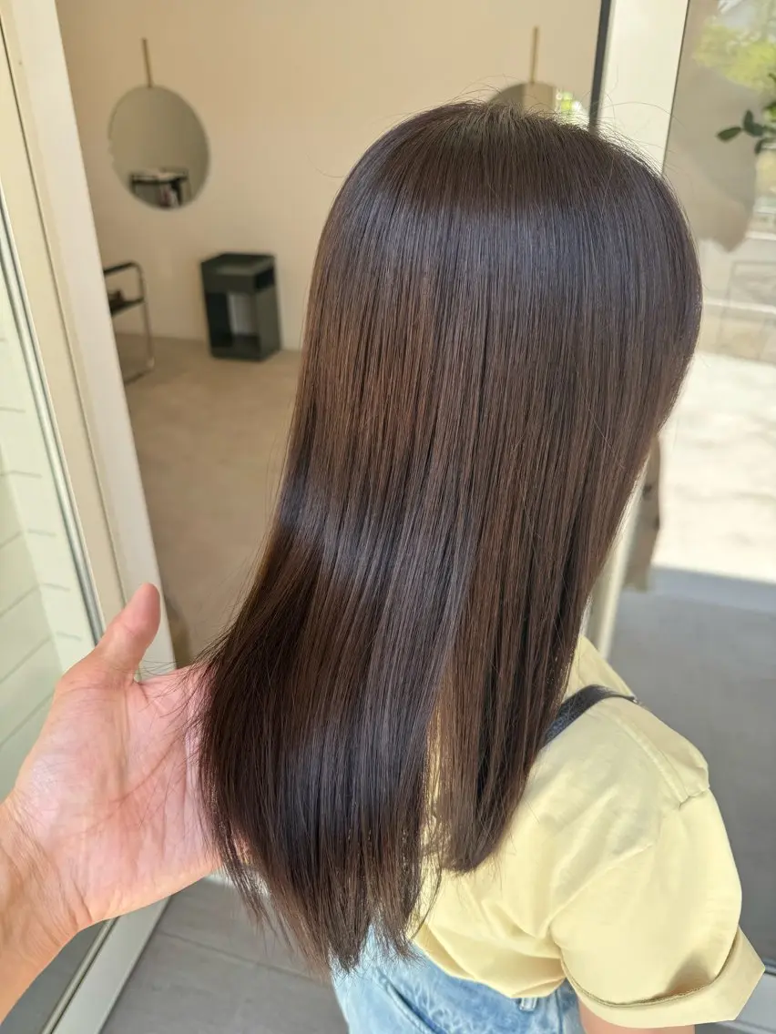 セミロング カット 縮毛矯正 金田 諒一のヘアスタイル