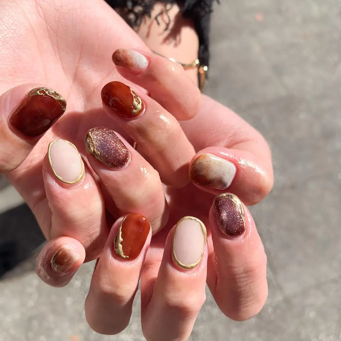 ネイル マグネットネイル ニュアンスネイル ハンドネイル nail＊ runa🌻のネイルデザイン
