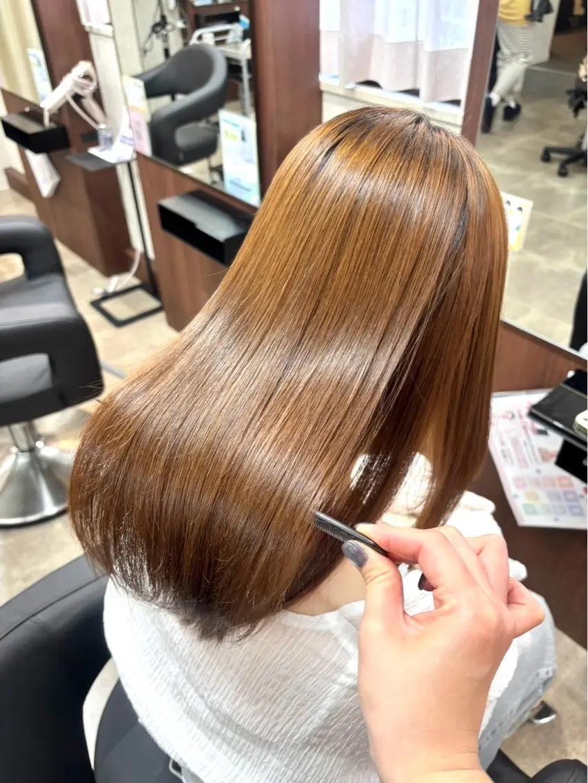 ロング 髪質改善 縮毛矯正 透明感カラー/ 木下希望のヘアスタイル