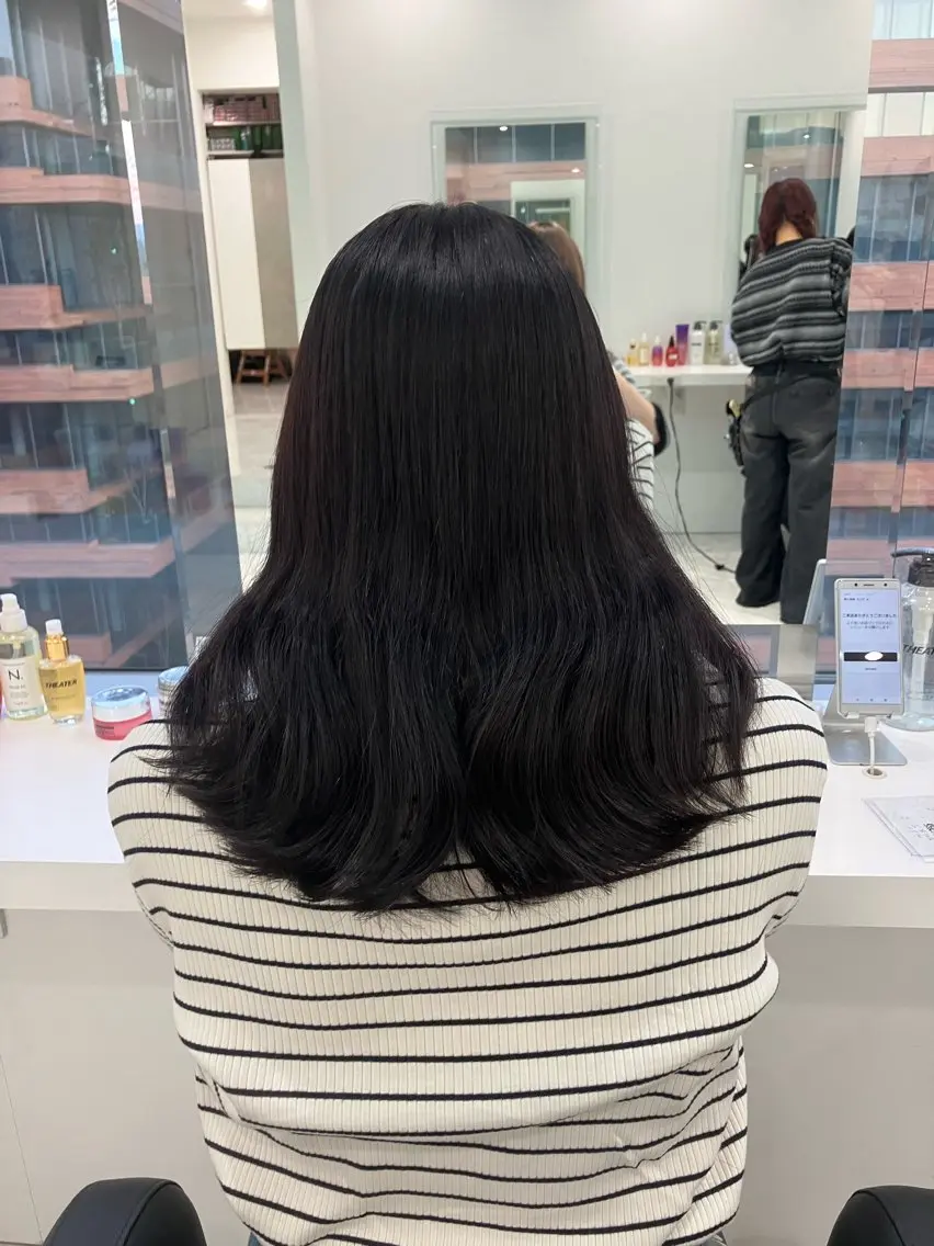 セミロング カラー ヘアアレンジ 💓色落ちまで綺麗な 垢抜けカラー💓のヘアスタイル