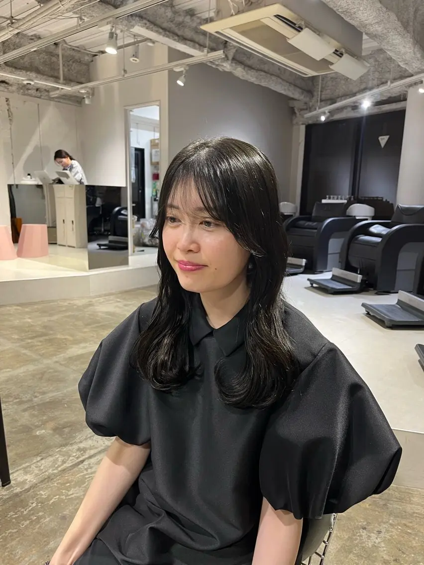 セミロング カラー オリーブカラー 似合わせカット 🟡ひろの/ツヤ カラー/髪質改善🟡のヘアスタイル