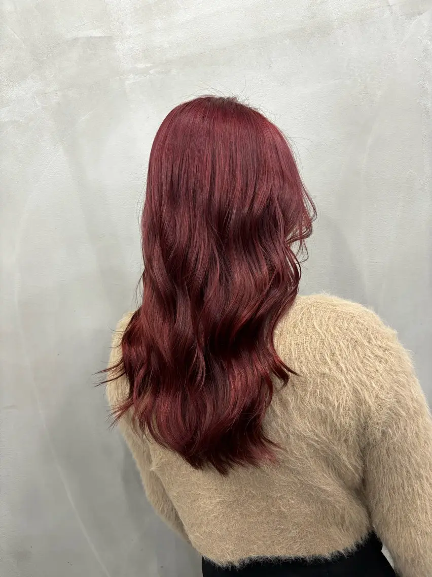 ロング カラー ブリーチ レッドカラー 透明感カラー/ 髪質改善　ゆうとのヘアスタイル