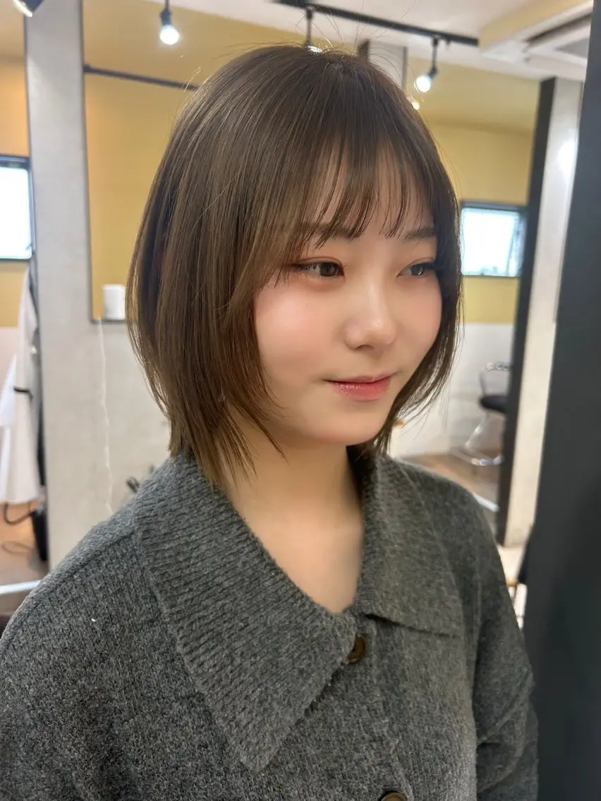 ショート カラー ボブレイヤー ボブ レイヤーカット hubhair レイヤー/透明感のヘアスタイル