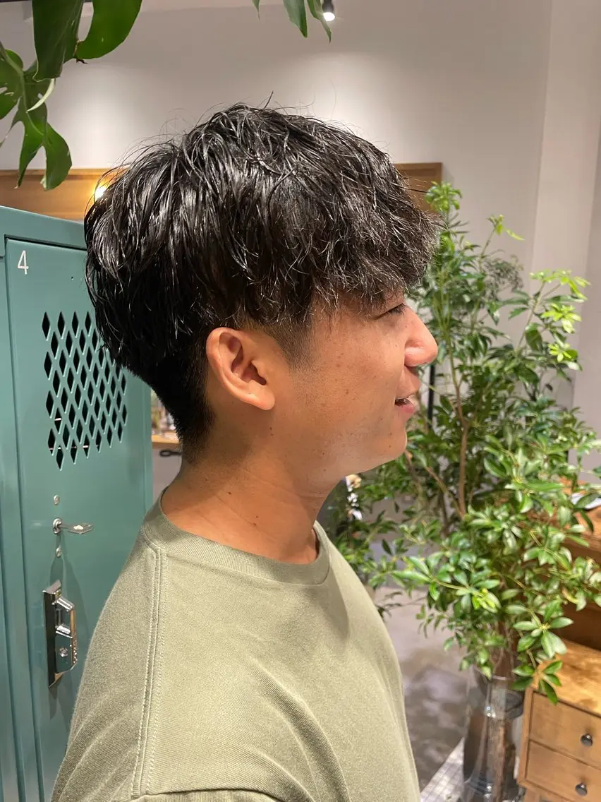 メンズ メンズパーマ あきば まゆのヘアスタイル