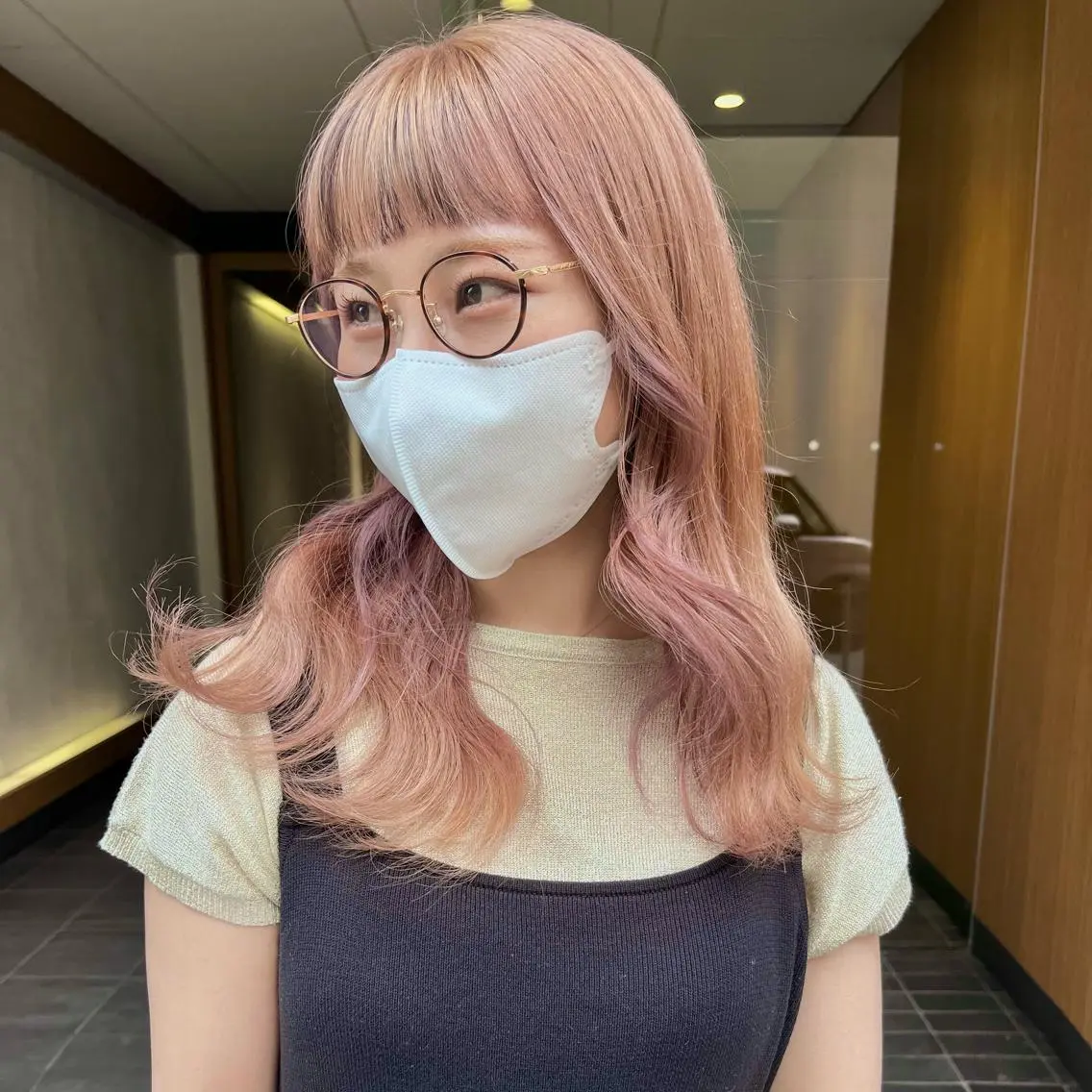 セミロング カラー 堺 鳳 ママ美容師 yukariのヘアスタイル