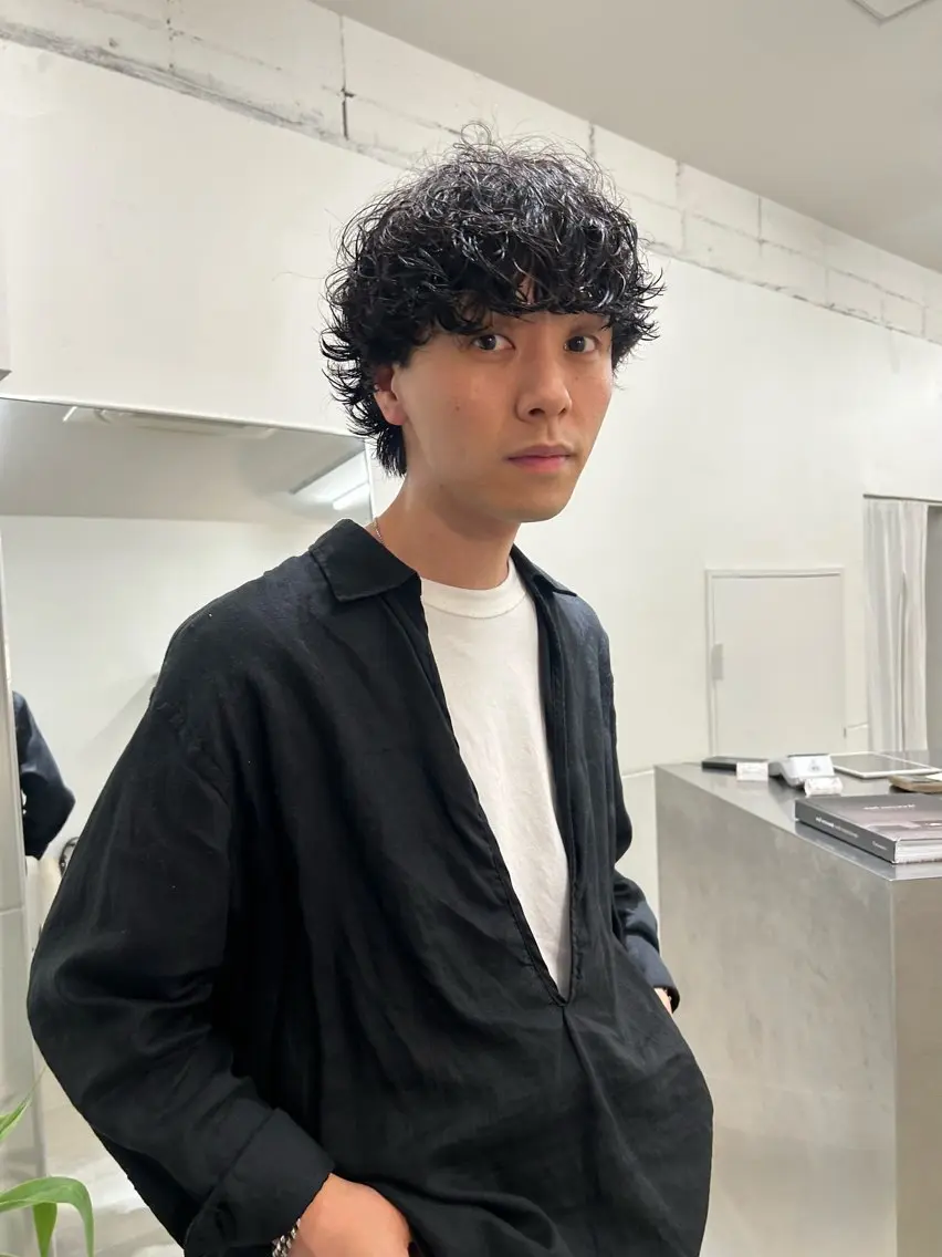 ショート パーマ メンズ メンズパーマ スパイラルパーマ メンズパーマ本町/ 心斎橋ナカムラヒロトのヘアスタイル