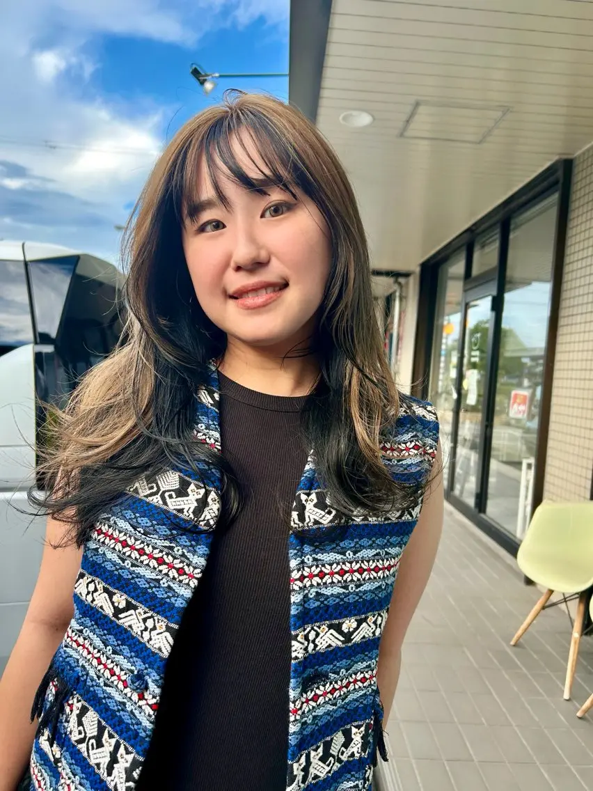 ロング カラー ハイトーンカラー 原田 慎吾のヘアスタイル