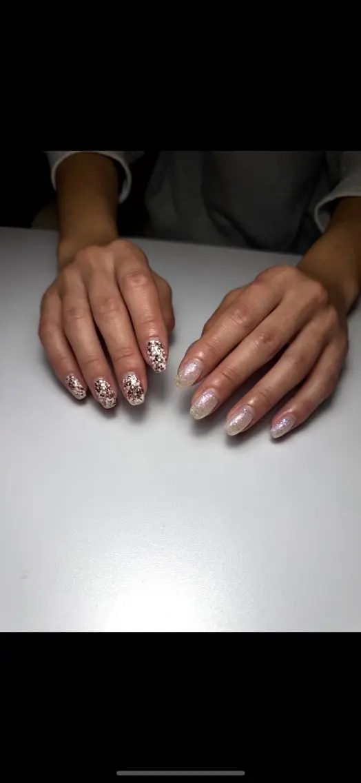 ネイル オーロラネイル ラメ(グリッター) ピンク plum nailのネイルデザイン