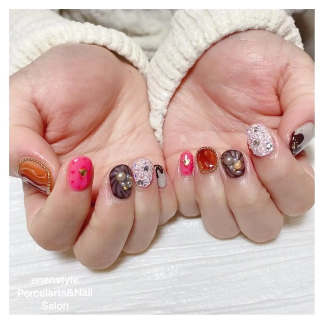 ショート ネイル ハンドネイル 🐾enen style 🐾のネイルデザイン