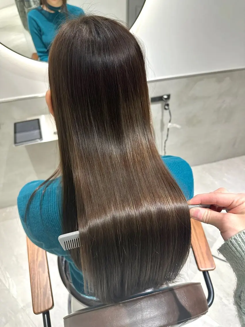 ロング カラー 透明感カラー 髪質改善 トリートメント ヘアカラー トリートメント 髪質改善 縮毛矯正/ レイヤー/銀座/本木のヘアスタイル