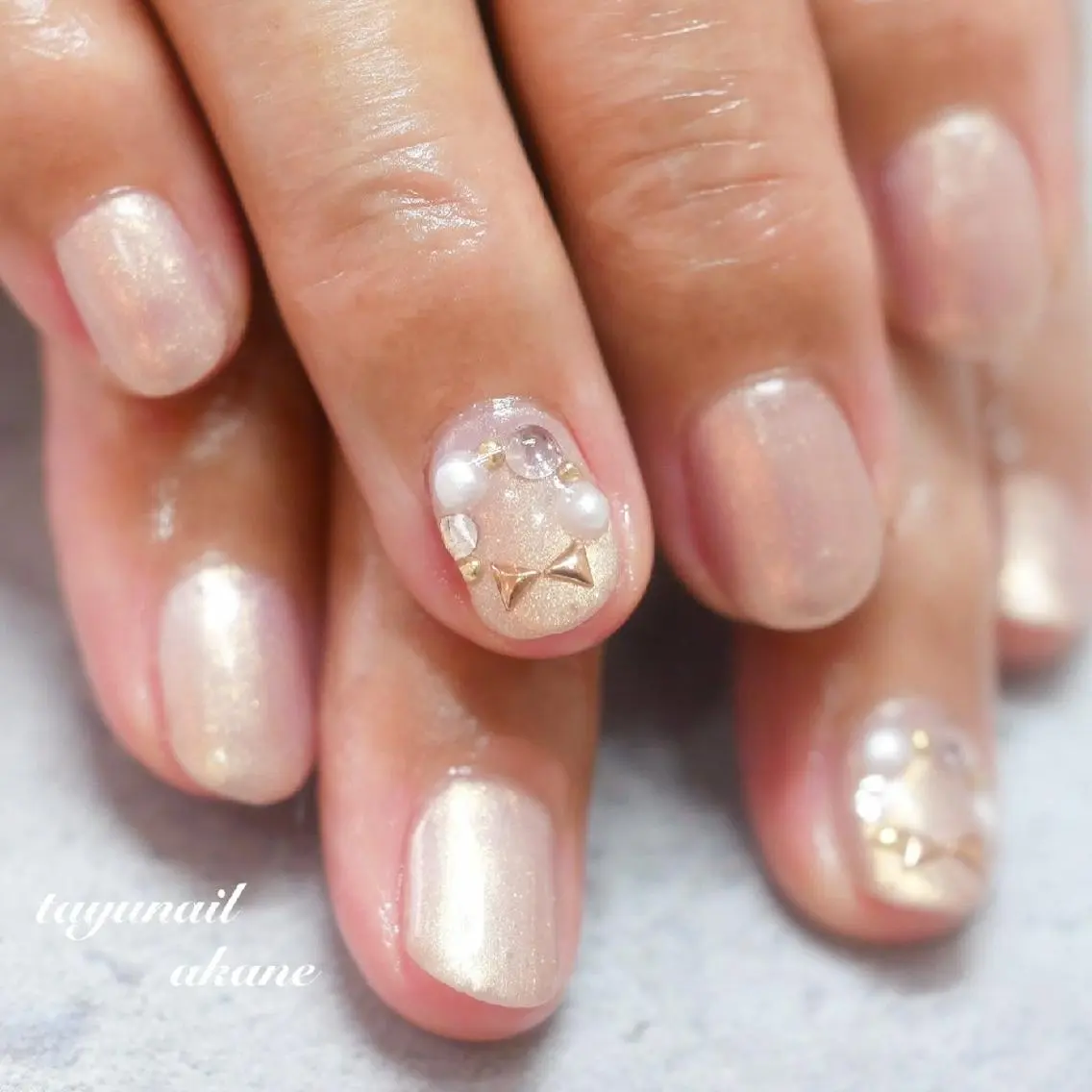 ネイル アートネイル ブルー ジェルネイル パラジェル ネイルサロン 【たゆnail】のネイルデザイン