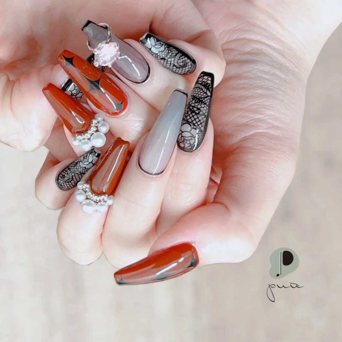 ネイル ロングネイル ワンカラーネイル スカルプネイル ハンドネイル Nail salon puu kyotoのネイルデザイン