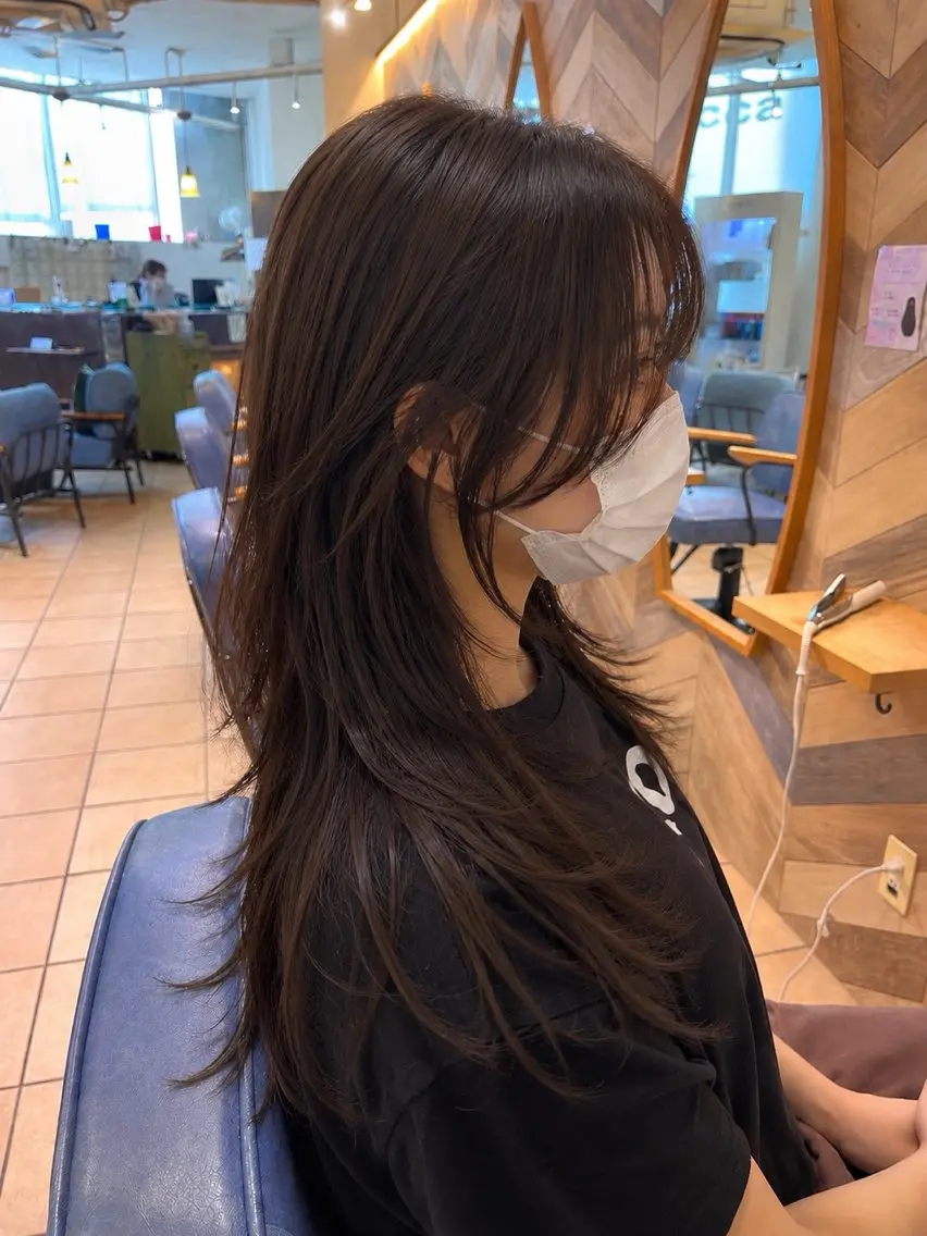 ロング カラー ヘアアレンジ くびれヘア 顔周りカット 韓国風ヘア レイヤーカット カット 韓国レイヤー/ 💎Tomoya💎のヘアスタイル